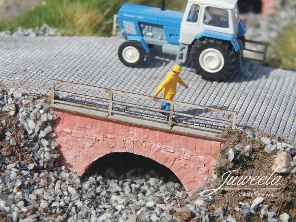 Juweela, Ziegelbrücke klein, Grau oder ROT, Spur N / Spur TT, 21287 - 21288, Made in Germany